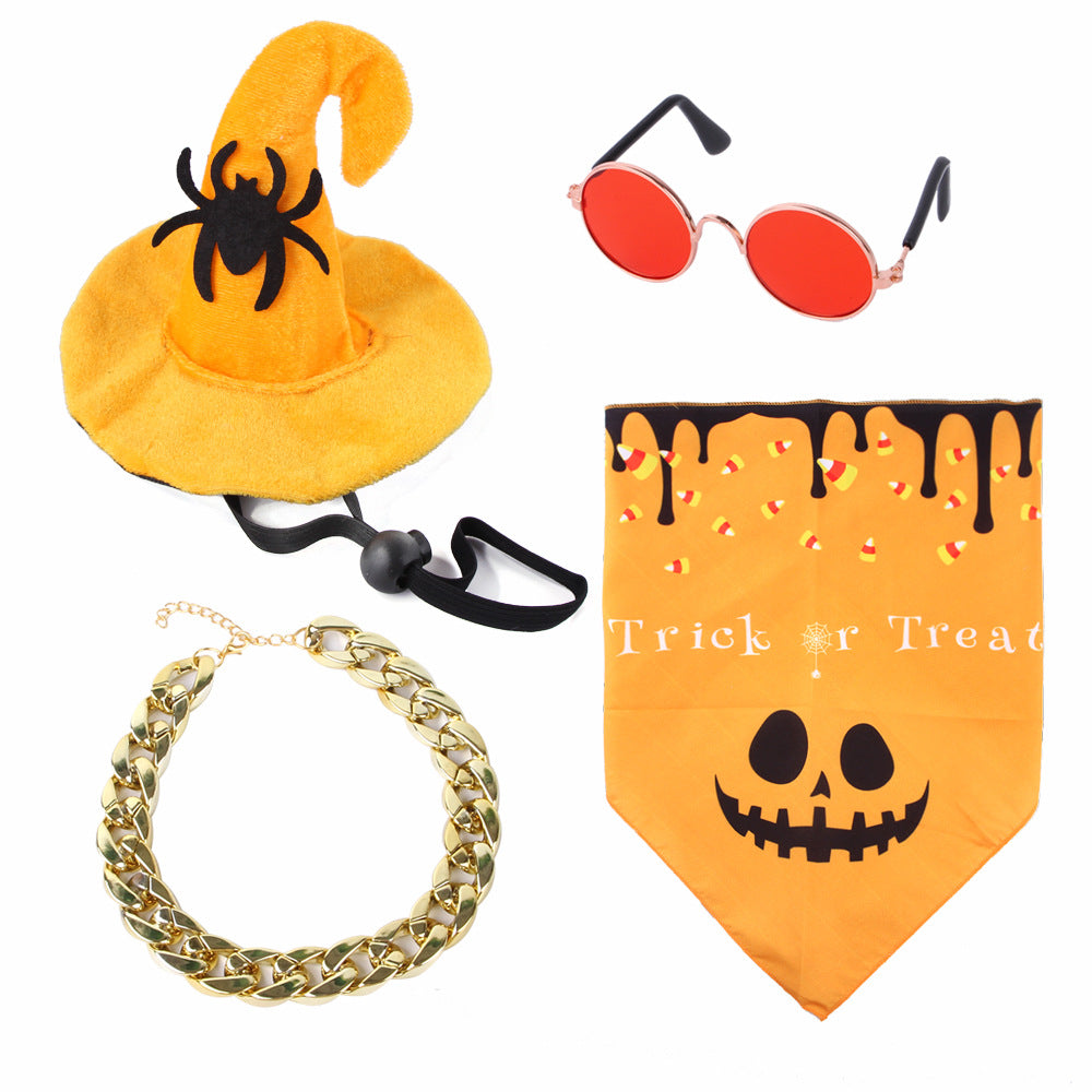 Wholesale 2PCS Halloween Hat Skull Cat Spider Hat Set Polyester Decorations